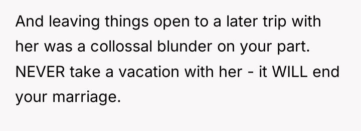 And leaving things open to a later trip with her...