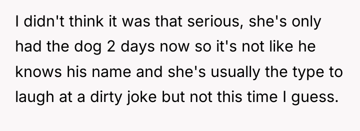 I didn't think it was that serious, she's only had...