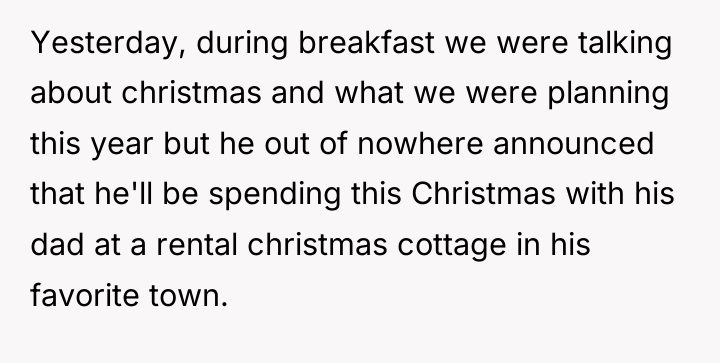 Yesterday, during breakfast we were talking about christmas and what...