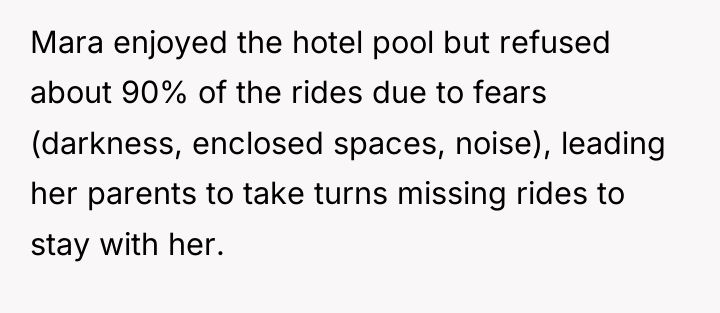Mara enjoyed the hotel pool but refused about 90% of...