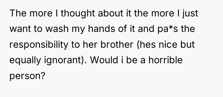 The more I thought about it the more I just...