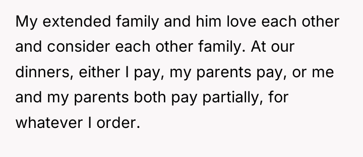 My extended family and him love each other and consider...