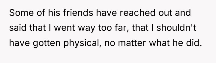 Some of his friends have reached out and said that...