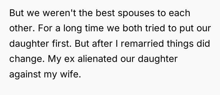 But we weren't the best spouses to each other. For...