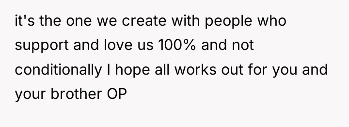 it's the one we create with people who support and...