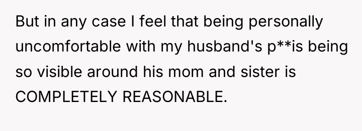 But in any case I feel that being personally uncomfortable...