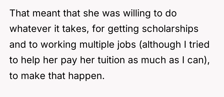 That meant that she was willing to do whatever it...
