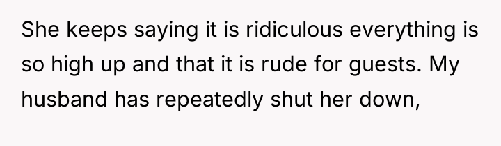 She keeps saying it is ridiculous everything is so high...