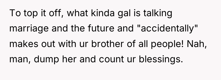 To top it off, what kinda gal is talking marriage...