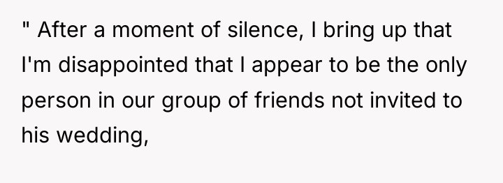 " After a moment of silence, I bring up that...
