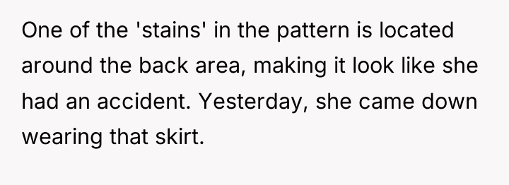 One of the 'stains' in the pattern is located around...