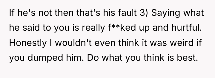 If he's not then that's his fault 3) Saying what...