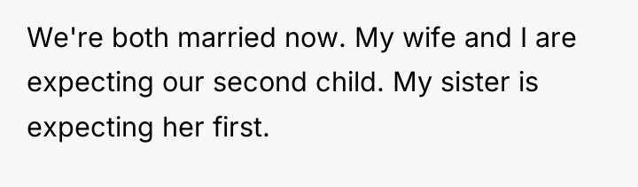 We're both married now. My wife and I are expecting...