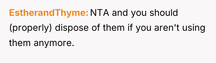 EstherandThyme NTA and you should (properly) dispose of them if...