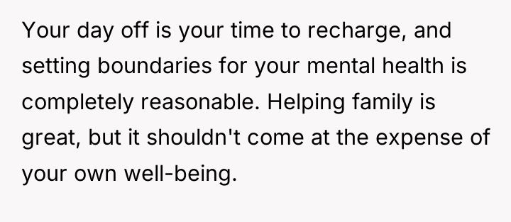 Your day off is your time to recharge, and setting...