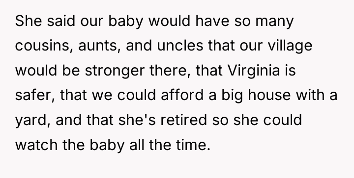 She said our baby would have so many cousins, aunts,...