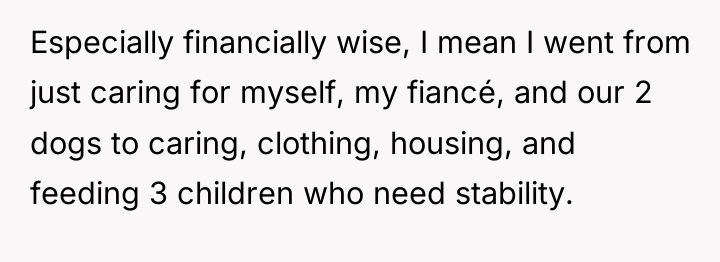 Especially financially wise, I mean I went from just caring...