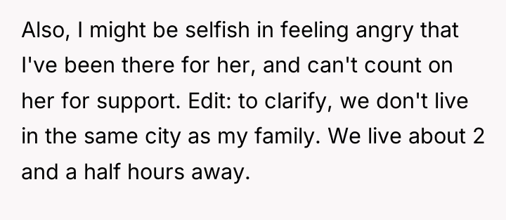 Also, I might be selfish in feeling angry that I've...