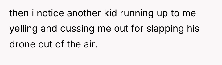 then i notice another kid running up to me yelling...