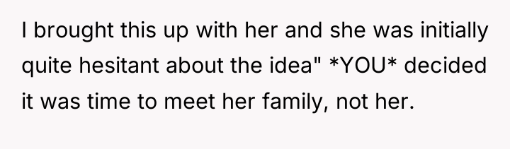 I brought this up with her and she was initially...