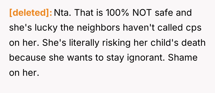 [deleted] Nta. That is 100% NOT safe and she's lucky...