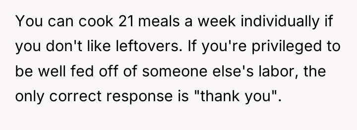 You can cook 21 meals a week individually if you...