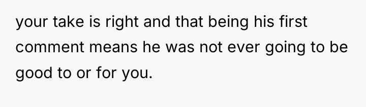 your take is right and that being his first comment...