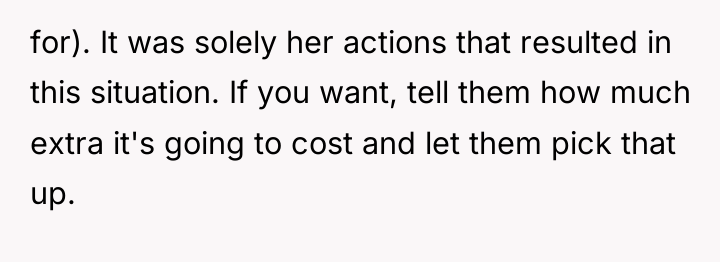 for). It was solely her actions that resulted in this...