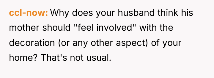 ccl-now Why does your husband think his mother should "feel...