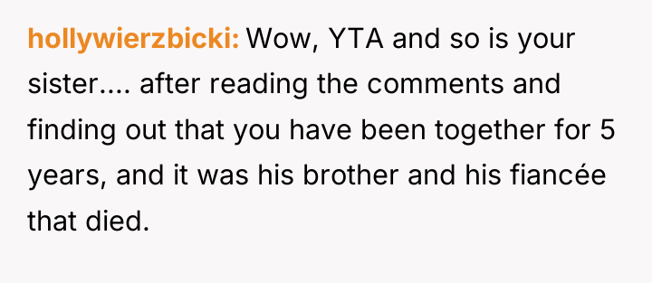 hollywierzbicki Wow, YTA and so is your sister.... after reading...