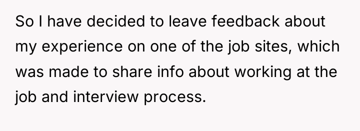 So I have decided to leave feedback about my experience...