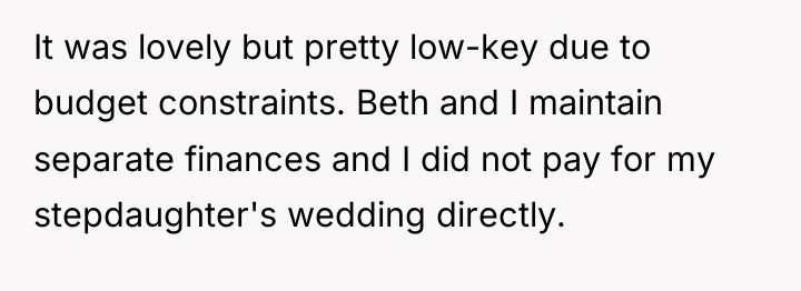 It was lovely but pretty low-key due to budget constraints....