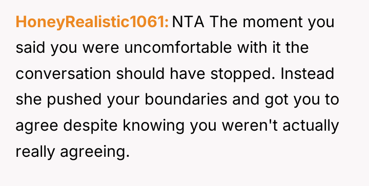 HoneyRealistic1061 NTA The moment you said you were uncomfortable with...
