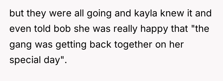 but they were all going and kayla knew it and...