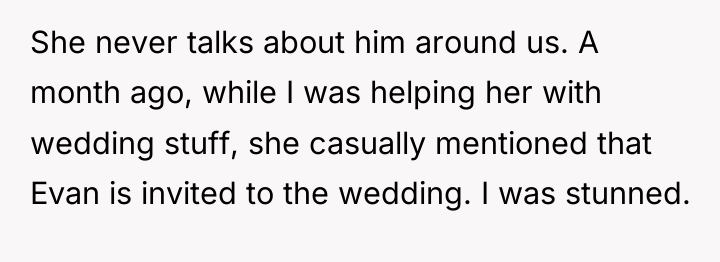 She never talks about him around us. A month ago,...