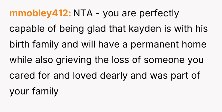 mmobley412 NTA - you are perfectly capable of being glad...