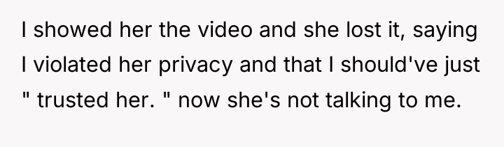 I showed her the video and she lost it, saying...