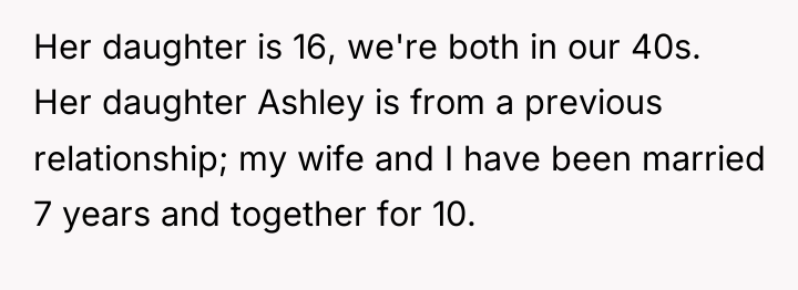 Her daughter is 16, we're both in our 40s. Her...