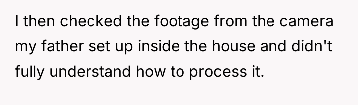 I then checked the footage from the camera my father...