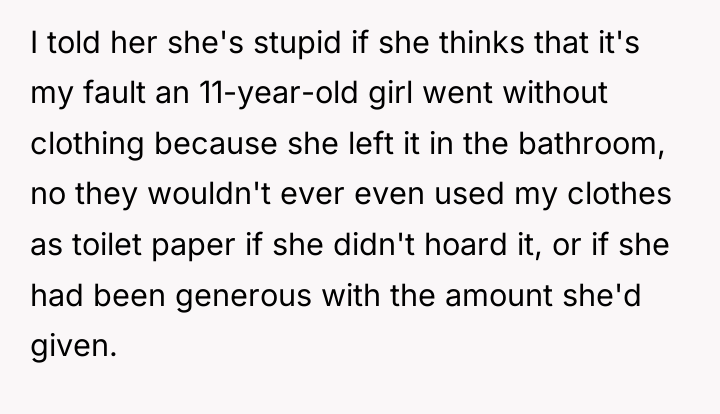 I told her she's stupid if she thinks that it's...