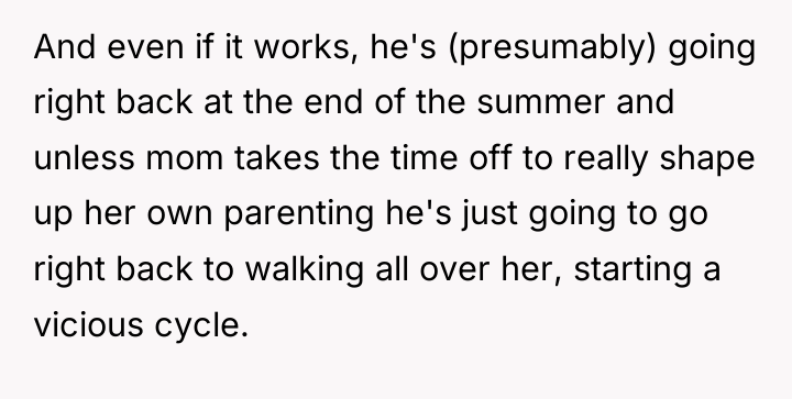 And even if it works, he's (presumably) going right back...