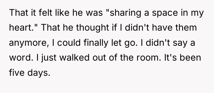 That it felt like he was "sharing a space in...
