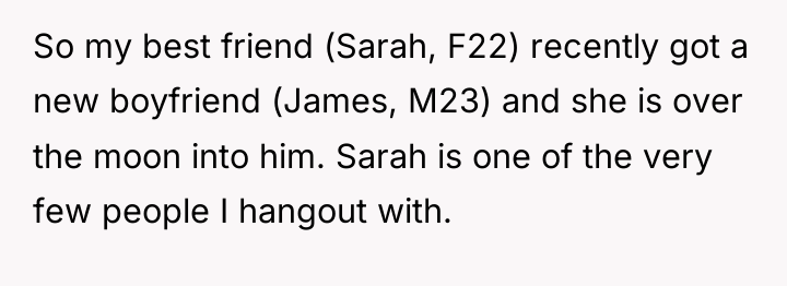 So my best friend (Sarah, F22) recently got a new...