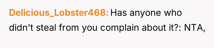 Delicious_Lobster468 Has anyone who didn't steal from you complain about...