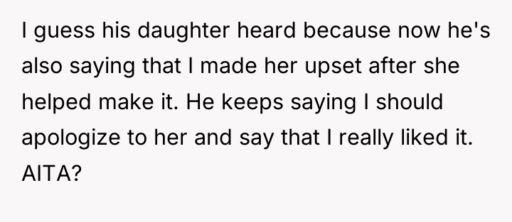 I guess his daughter heard because now he's also saying...