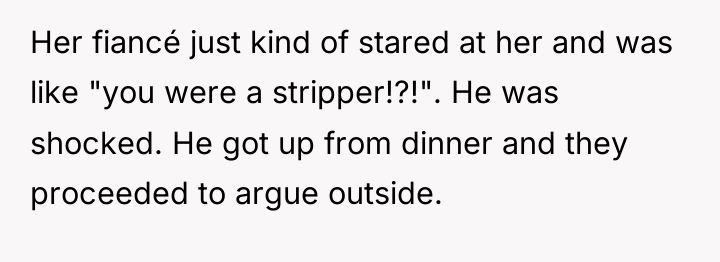 Her fiancé just kind of stared at her and was...