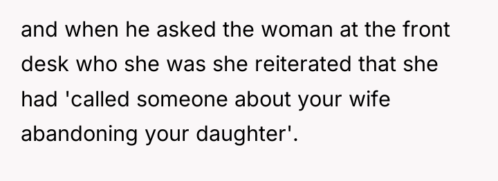 and when he asked the woman at the front desk...