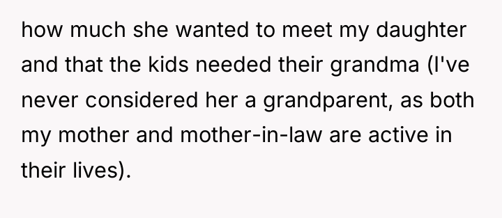 how much she wanted to meet my daughter and that...