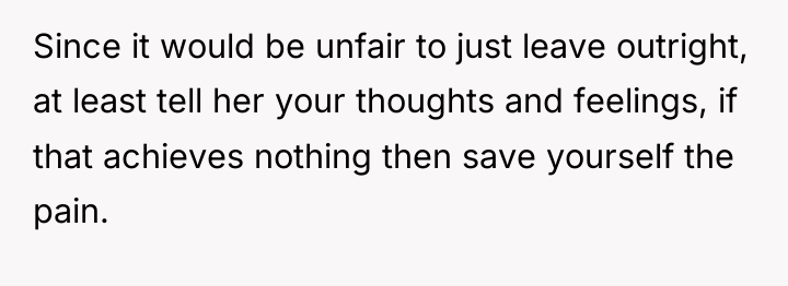 Since it would be unfair to just leave outright, at...