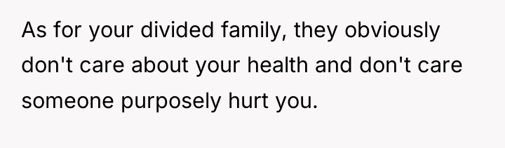 As for your divided family, they obviously don't care about...